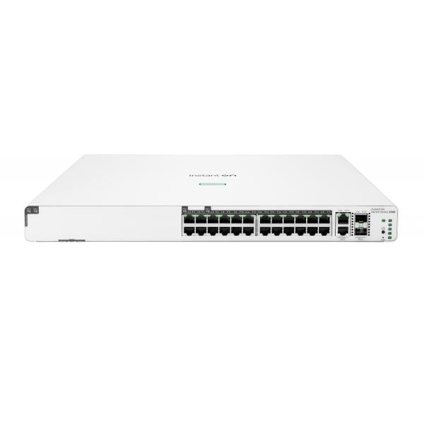 HPE Aruba Networking Networking Instant On Switch 20p Gigabit CL4 4p Gigabit CL6 PoE 2p 10GBT 2p SFP+ 370W 1960 (ARUBA ION 1960 24G 2XT 2XF 370W SW)HpeJL807A