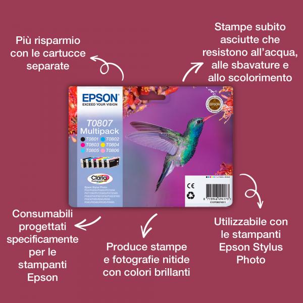 Epson Hummingbird Cartuccia Ciano (EPSON T0802 CYAN INK STYLUS PHOTO R265 R360 RX560)EpsonC13T08024011