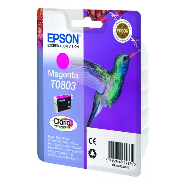 Epson Hummingbird Cartuccia Magenta (EPSON T0803 MAGENTA INK STYLUS PHOTO R265 R360 RX560)EpsonC13T08034011