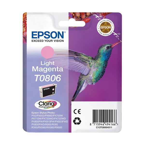 Epson Hummingbird Cartuccia Magenta chiaro (EPSON T0806 LIGHT MAGENTA INK STYLUS PHOTO R265 R360 RX560)EpsonC13T08064011