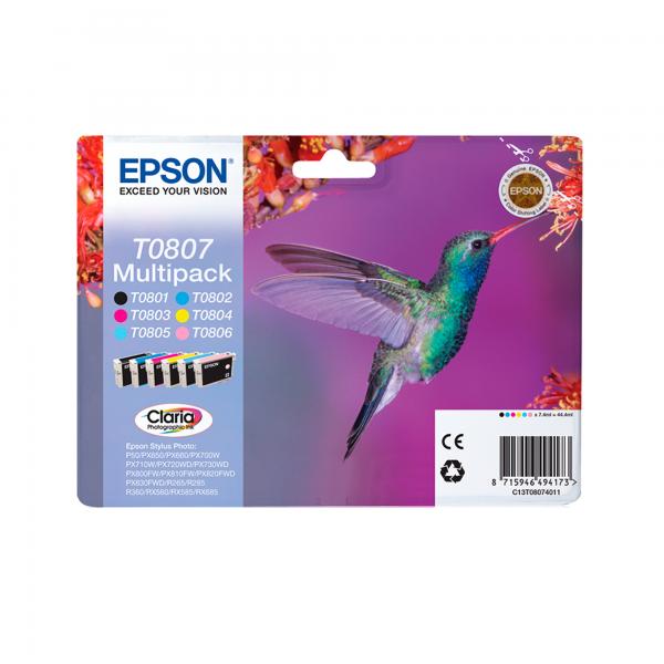 Epson Hummingbird Multipack a 6 colori (CLARIA PHOTOGRAPHIC INK 6 CLRS - MULTIPACK F/ R265/RX560/R360)EpsonC13T08074011