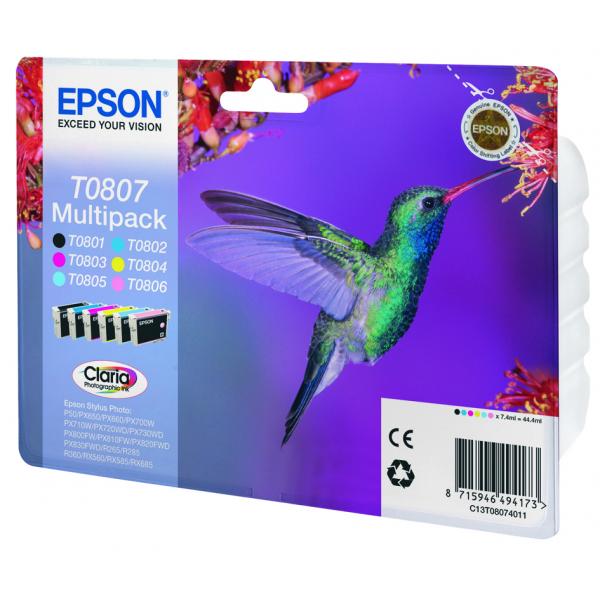 Epson Hummingbird Multipack a 6 colori (CLARIA PHOTOGRAPHIC INK 6 CLRS - MULTIPACK F/ R265/RX560/R360)EpsonC13T08074011