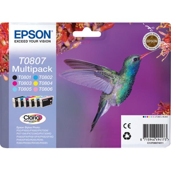 Epson Hummingbird Multipack a 6 colori (EPSON T0807 MULTIPACK STYLUS PHOTO R265)EpsonC13T08074011