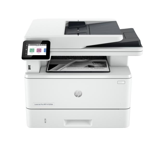 HP LaserJet Pro 4102fdn Multifunction Bianco e nero Stampante, Solo Ethernet; Fotocopiatrice, scanner (Laserjet Pro Mfp 4102Fdn - Printer, Black And White, - Printer For Small Medium Business, Print, Copy, Scan, Fax, Instant Ink Eligible - Warranty: ...