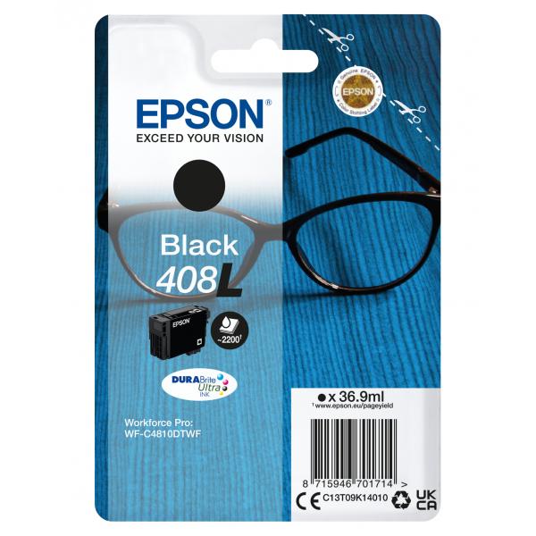 Epson Singlepack Black 408L DURABrite Ultra Ink (EPSON 408L BLACK INK WF-C4810DTWF)Epson8715946701714C13T09K14010
