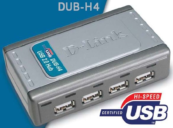 D-Link DUB-H4 480 Mbit/s (D-Link DUB H4 - Hub - 4 x USB 2.0 - desktop)D-linkDUB-H4