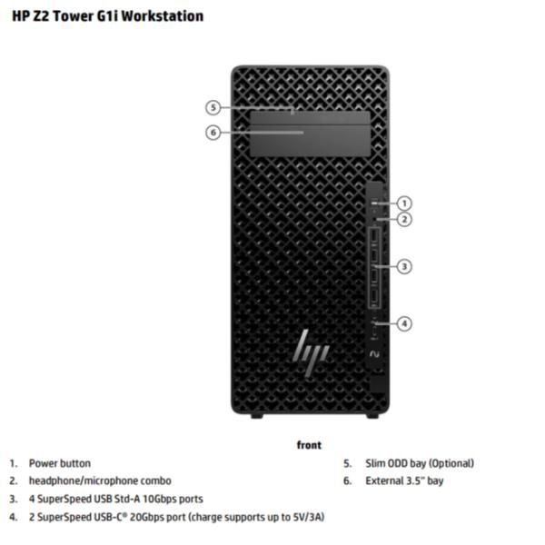 HP Z2 Tower G1i Intel Core Ultra 7 265K 32 GB DDR5-SDRAM 1 TB SSD NVIDIA RTX Pro 2000 Blackwell Windows 11 Pro Stazione di lavoro AI Workstation, AI PC Nero (HP Workstation Z2 G1i - AI Workstation, AI PC - tower 4U - 1 x Core Ultra 7 265K / fino a 5....