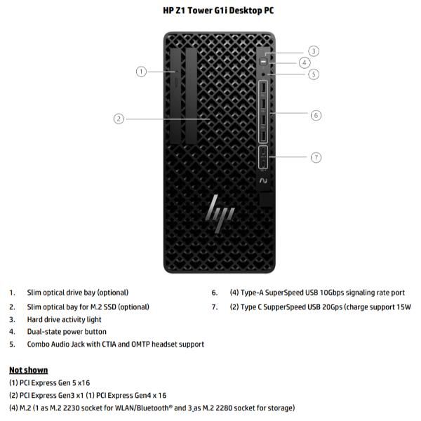 HP Z1 Tower G1i Wolf Pro Security Edition Intel Core Ultra 9 285 32 GB DDR5-SDRAM 1 TB SSD Windows 11 Pro Stazione di lavoro AI Workstation, AI PC Nero (HP Z1 G1i - AI PC, AI Workstation - tower 1 x Core Ultra 9 285 / fino a 5.6 GHz - RAM 32 GB - SSD...