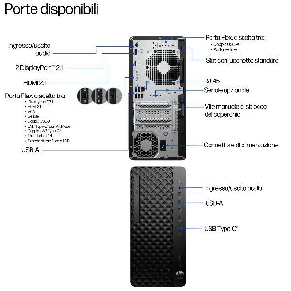 HP EliteDesk 8 Tower G1i Desktop AI PC Wolf Pro Security Edition Intel Core Ultra 5 235 16 GB DDR5-SDRAM 512 GB SSD Windows 11 Pro (HP EliteDesk 8 TWR G1i U5235 16GB/512 PC Italy - Italian localization)Hp0199896885911D5BC6ET#ABZ