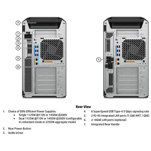 HP Z8 G5 Workstation Wolf Pro Security Edition Intel Xeon Gold 5415+ 64 GB DDR5-SDRAM 2 TB SSD Windows 11 Pro Tower Stazione di lavoro AI Workstation (HP Workstation Z8 G5 - AI Workstation - tower 5U - 1 x Xeon Gold 5415+ / fino a 4.1 GHz - RAM 64 GB...