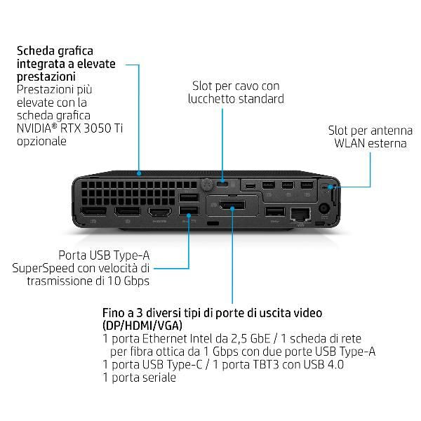 HP Elite Mini 800 G9 Desktop PC Wolf Pro Security Edition Intel Core i7 i7-14700 16 GB DDR5-SDRAM 512 GB SSD Windows 11 Pro Mini PC (HP Elite 800 G9 - Mini desktop Core i7 i7-14700 / fino a 5.4 GHz - RAM 16 GB - SSD 512 GB - NVMe - UHD Graphics 770 -...