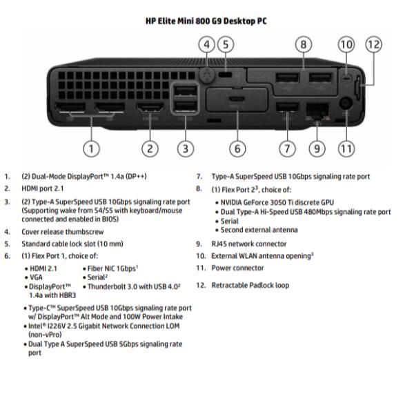 HP Elite Mini 800 G9 Desktop PC Wolf Pro Security Edition Intel Core i5 i5-14500 16 GB DDR5-SDRAM 512 GB SSD Windows 11 Pro Mini PC (HP Elite 800 G9 - Mini desktop Core i5 i5-14500 / fino a 5 GHz - RAM 16 GB - SSD 512 GB - NVMe - UHD Graphics 770 - I...