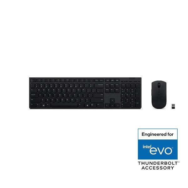 Lenovo 4X31R64334 tastiera Mouse incluso Ufficio RF senza fili + Bluetooth Italiano Grigio (Lenovo Professional - Set mouse e tastiera - full size - senza fili - Bluetooth, 2.4 GHz - QWERTY - italiana - grigio - confezione brown box)Lenovo4X31R64334