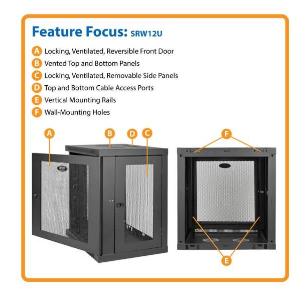 12U WALL MOUNT RACK ENCLOSURE -EatonSRW12U