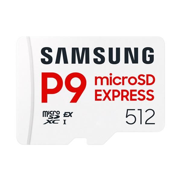 Samsung P9 Express microSD Memory Card 512 GB (Samsung P9 Express MB-MK512T - Flash memory card - 512 GB - A1 / Video Class V30 / UHS-I U3 - microSDXC Express)SamsungMB-MK512T/WW