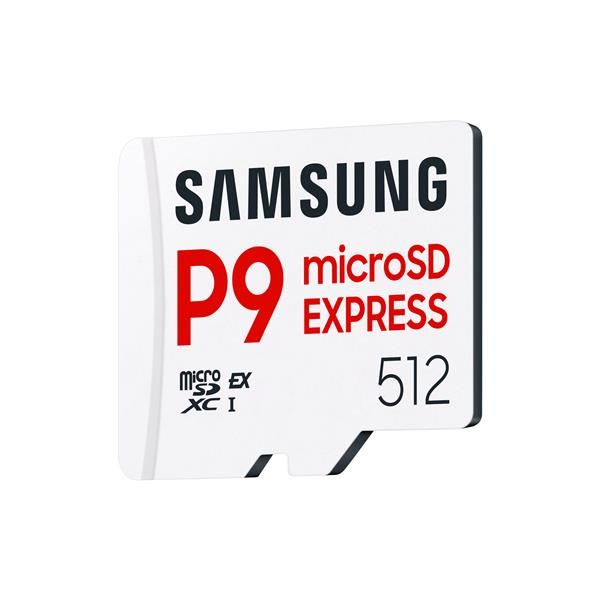 Samsung P9 Express microSD Memory Card 512 GB (Samsung P9 Express MB-MK512T - Flash memory card - 512 GB - A1 / Video Class V30 / UHS-I U3 - microSDXC Express)SamsungMB-MK512T/WW