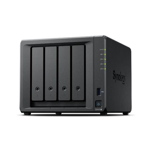 Synology DiskStation DS425+ server NAS e di archiviazione Intel Celeron J4125 2 GB DDR4 0 TB Nero (Synology DS425+ featuring an Intel Celeron J4125 quad-core processor; 2 GB DDR4 Ram upgradeable to 6 GB; 1 x 2.5GbE; 1 x 1GbE RJ-45; Two built-in M.2 N...