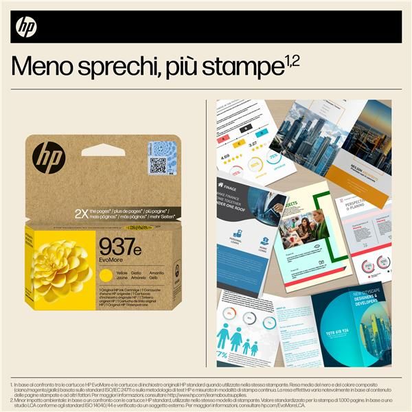 HP Cartuccia di inchiostro giallo originale 937e EvoMore (HP 937e EvoMore - 20 ml - giallo - originale - cartuccia d'inchiostro - per Officejet Pro 9110b, 9120, 9120b, 9120e, 9130b, 9130e, 9720, 9720E, 9730, 9730e)Hp4S6W8NE#LS1