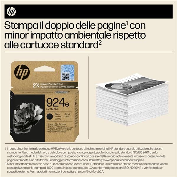 HP Cartuccia di inchiostro nero originale 924e EvoMore (HP 924e EvoMore - Black - original - ink cartridge - for Officejet Pro 8130e)Hp4K0V0NE#SE1