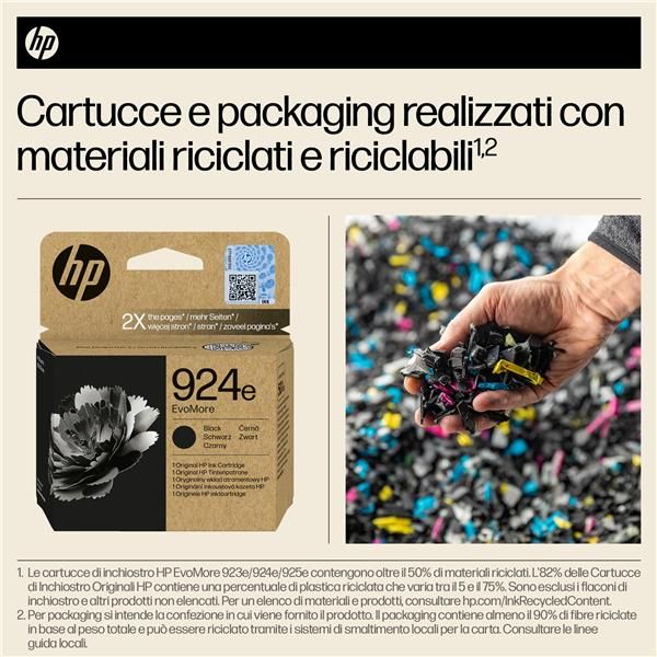 HP Cartuccia di inchiostro nero originale 924e EvoMore (HP 924e EvoMore - Black - original - ink cartridge - for Officejet Pro 8130e)Hp4K0V0NE#SE1