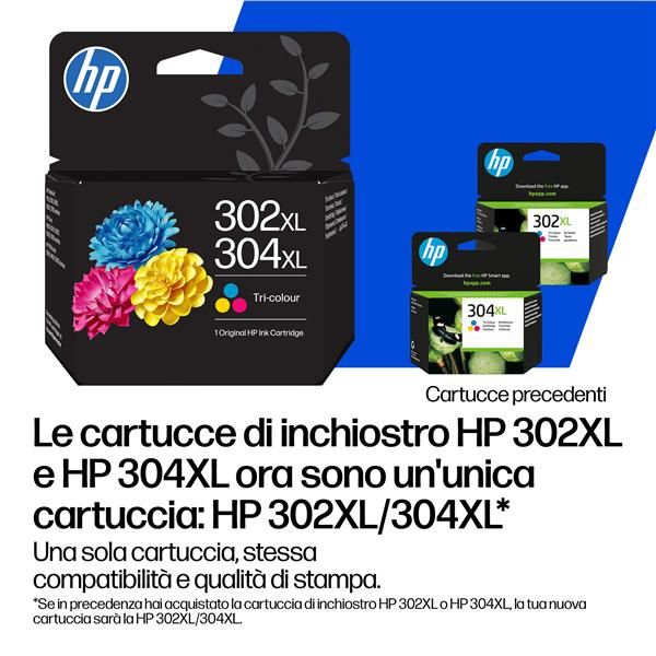 HP Cartuccia di inchiostro in tricromia originale 302X/304XL (HP 302XL/304XL TRI-CLR ORIGINAL - INK CRTG)HpB7RT8AE#LS1
