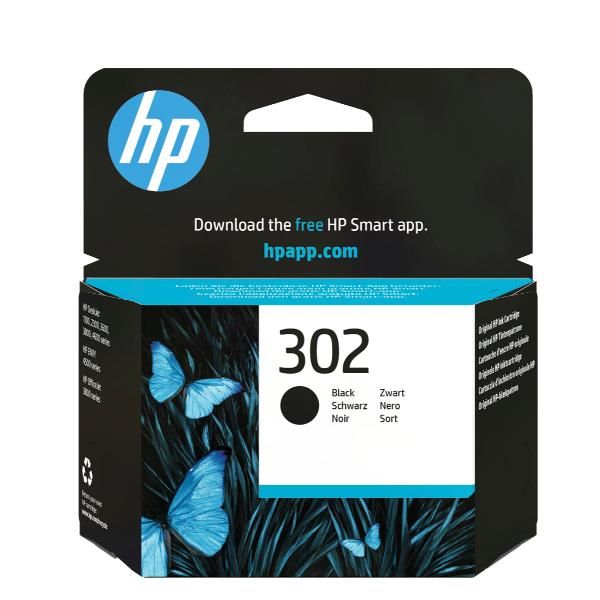 HP Cartuccia originale inchiostro nero 302 (HP 302 - sort - original - blkpatron)HpF6U66AE#301