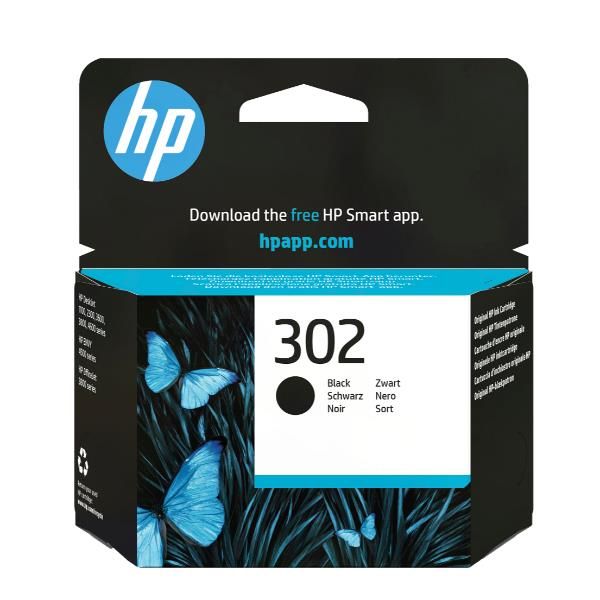 HP Cartuccia originale inchiostro nero 302 (HP 302 - sort - original - blkpatron)HpF6U66AE#301