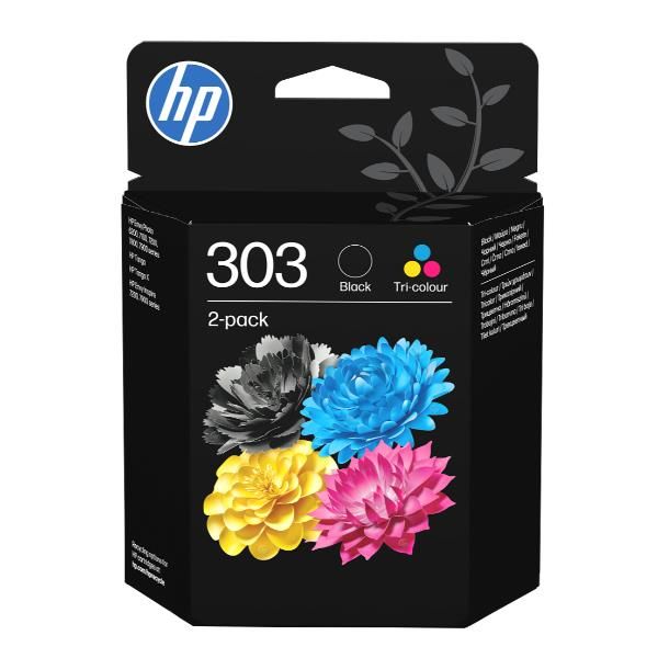 HP Confezione da 2 cartucce di inchiostro nero/in tricromia originali 303 (HP 303 2-PACK BLACK/TRI-COLOR - ORIGINAL INK CARTRIDGES)Hp3YM92AE#LS1