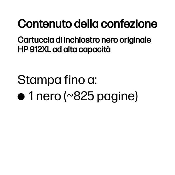 HP Cartuccia di inchiostro nero originale 912XL ad alta capacità (HP 912XL - Hjtydende - sort - origina)Hp3YL84AE#301