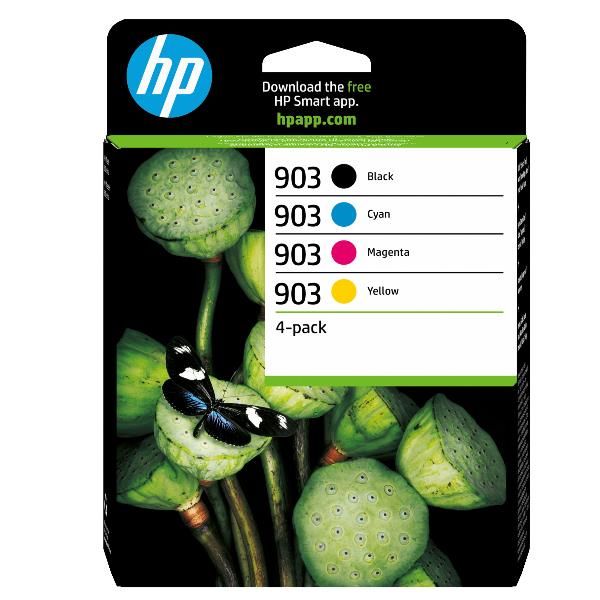 HP Confezione da 4 cartucce di inchiostro nero, ciano, magenta, giallo originali 903 (HP 903 - 4 pakker - sort, gul, cyan, m)Hp6ZC73AE#301