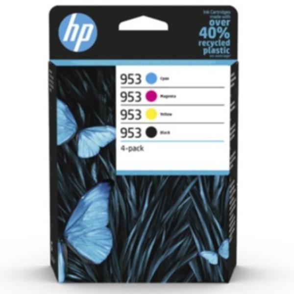 HP Confezione da 4 cartucce di inchiostro nero, ciano, magenta, giallo originali 953 (HP 953 - 4 pakker - sort, gul, cyan, m)Hp6ZC69AE#301