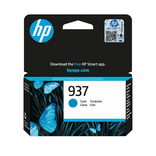 HP Cartuccia di inchiostro ciano originale 937 (HP 937 - Cyan - original - ink cartridge)Hp4S6W2NE#SE1