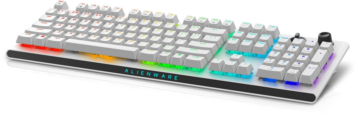 Alienware Tri-Mode AW920K tastiera Gaming USB + RF Wireless + Bluetooth Bianco (Alienware Tri-Mode AW920K - Keyboard - AlienFX per-key RGB / 16.8 million colours - wireless - 2.4 GHz, Bluetooth 5.1, USB - QWERTY - US English - key switch: CHERRY MX R...
