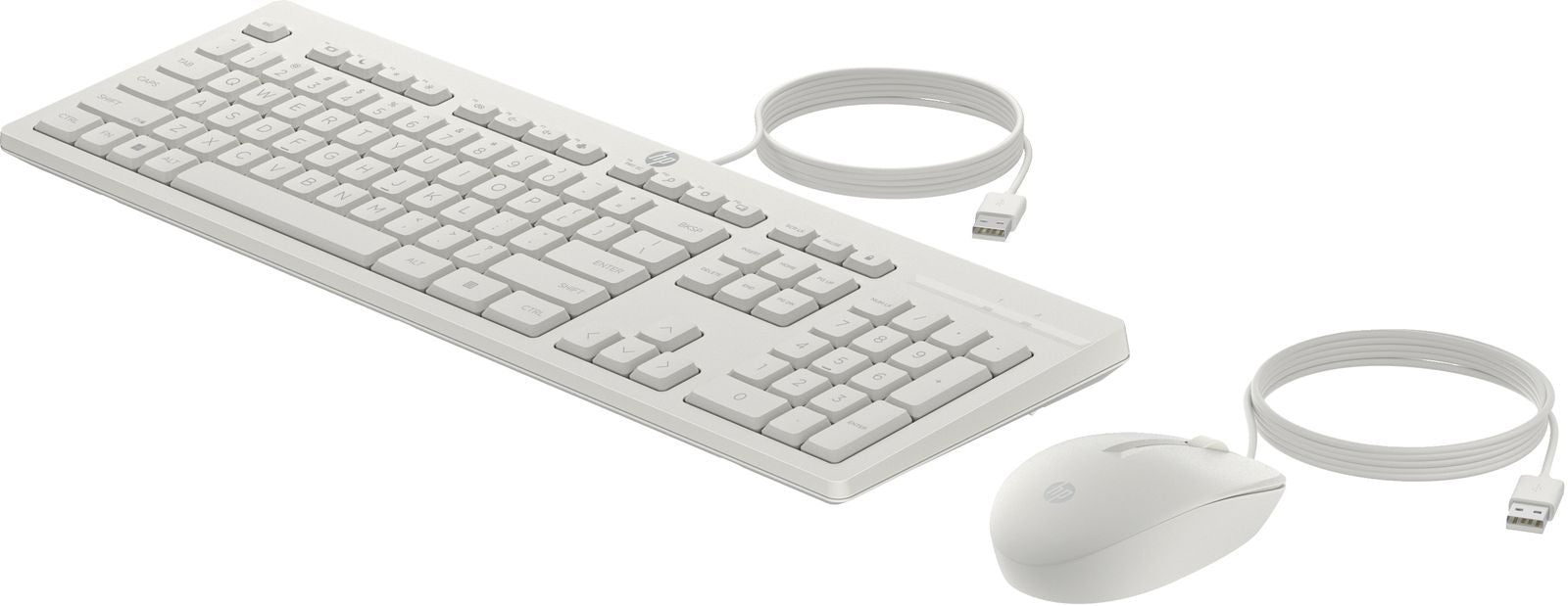 HP Mouse e tastiera 225 Wired (HP 225 - Set mouse e tastiera - ambidestro, layout a 3 zone, corsa dei tasti standard - 100% - full size - USB - italiana - bianco)HpAW5S6AA#ABZ