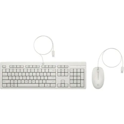 HP Mouse e tastiera 225 Wired (HP 225 - Set mouse e tastiera - ambidestro, layout a 3 zone, corsa dei tasti standard - 100% - full size - USB - italiana - bianco)HpAW5S6AA#ABZ