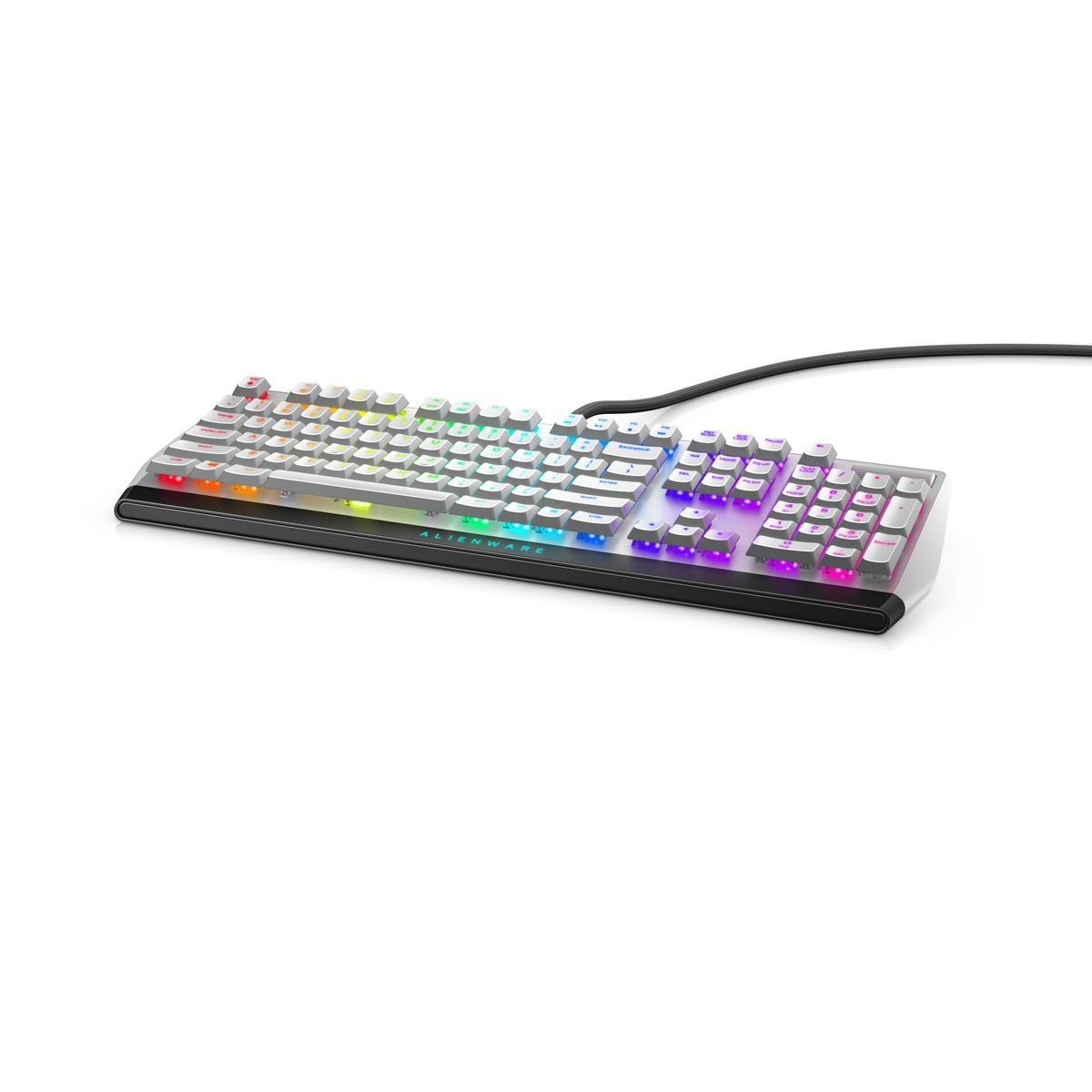Alienware AW510K tastiera USB Nero, Bianco (Alienware AW510K - Keyboard - backlit - USB - key switch: CHERRY MX Low Profile Red - lunar light - for Alienware Area-51, Aurora, Aurora R10, Aurora R9, M15, M17, G5 5090, XPS 8940) - Versione UKDellAW510K-W-WW