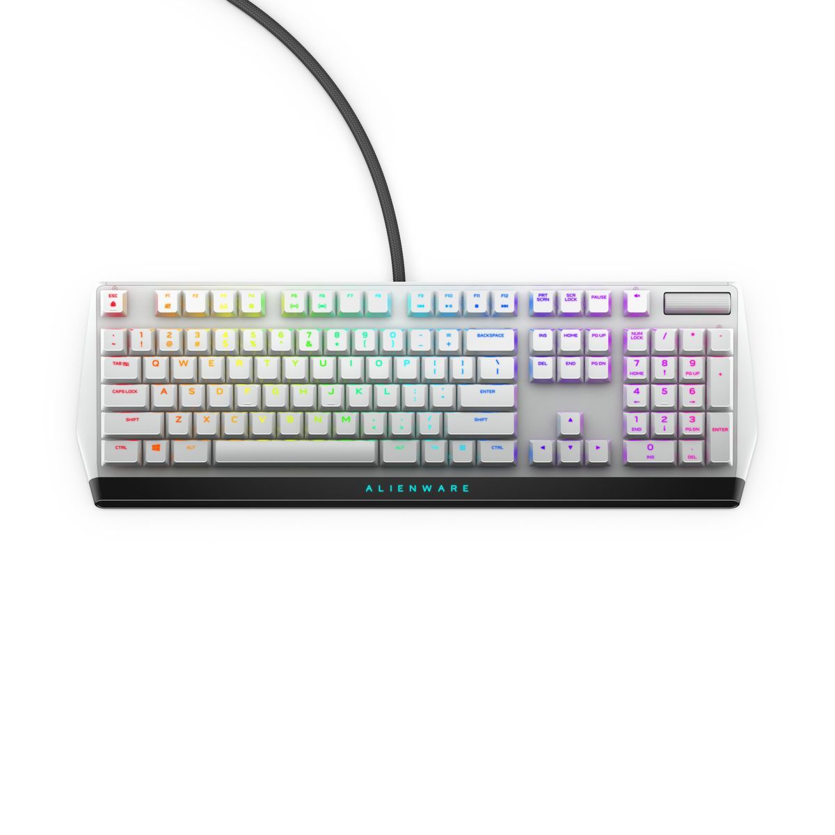 Alienware AW510K tastiera Gaming USB Nero, Bianco (Alienware AW510K - Keyboard - backlit - USB - key switch: CHERRY MX Low Profile Red - lunar light - for Alienware Area-51, Aurora, Aurora R10, Aurora R9, M15, M17, G5 5090, XPS 8940) - Versione UKDel...