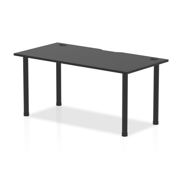 Dynamic I004202 scrivania (Dynamic Impulse Black Series 1600 x 800mm Straight Table Black Top with Cable Ports Black Post Leg I004202 DD)