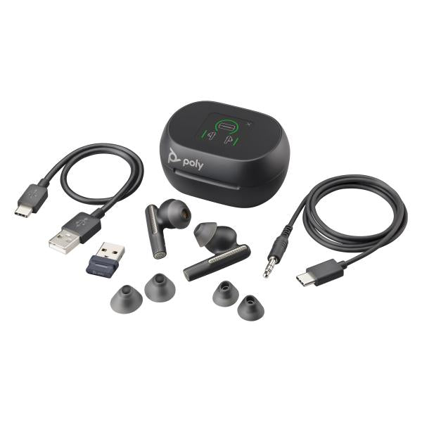 POLY Voyager Free 60+ Auricolare Wireless In-ear Ufficio Bluetooth Nero (POLY VOY FREE60+-M +BT700 +TCH CASE)