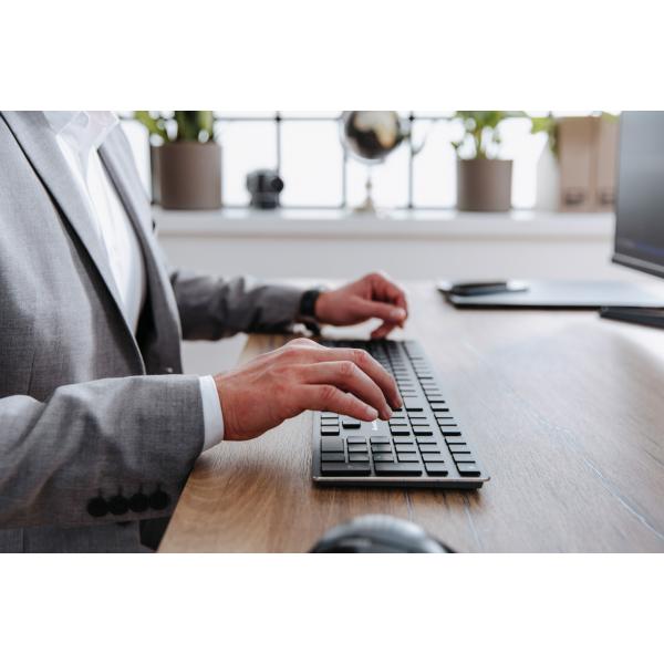 CHERRY KW X ULP tastiera USB + RF Wireless + Bluetooth QWERTZ Tedesco Nero (KB MX ULTRA LOW PROFILE - CORDLESS PE GERMANY USB BLACK)