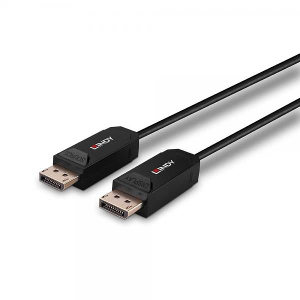 Lindy 38524 cavo DisplayPort 10 m Nero (40M FIBRE OPTIC HYBRID DP 2.0 UBHR1)