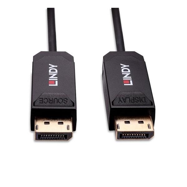 Lindy 38525 cavo DisplayPort 10 m Nero (50M FIBRE OPTIC HYBRID DP 2.0 UBHR1)