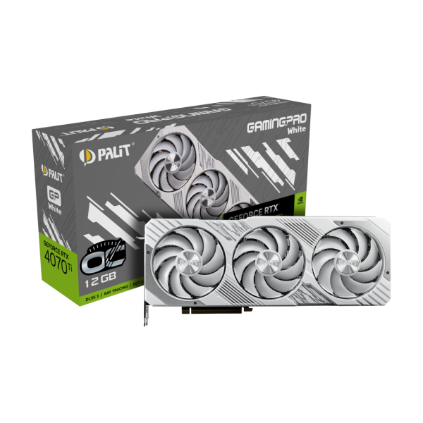 Palit NED407TV19K9-1043W scheda video NVIDIA GeForce RTX 4070 Ti 12 GB GDDR6X (Palit RTX4070 Ti GamingPro OC PCIe4 12GB DDR6X HDMI 3 DP 2670MHz Clock RGB Lighting Overclocked White)