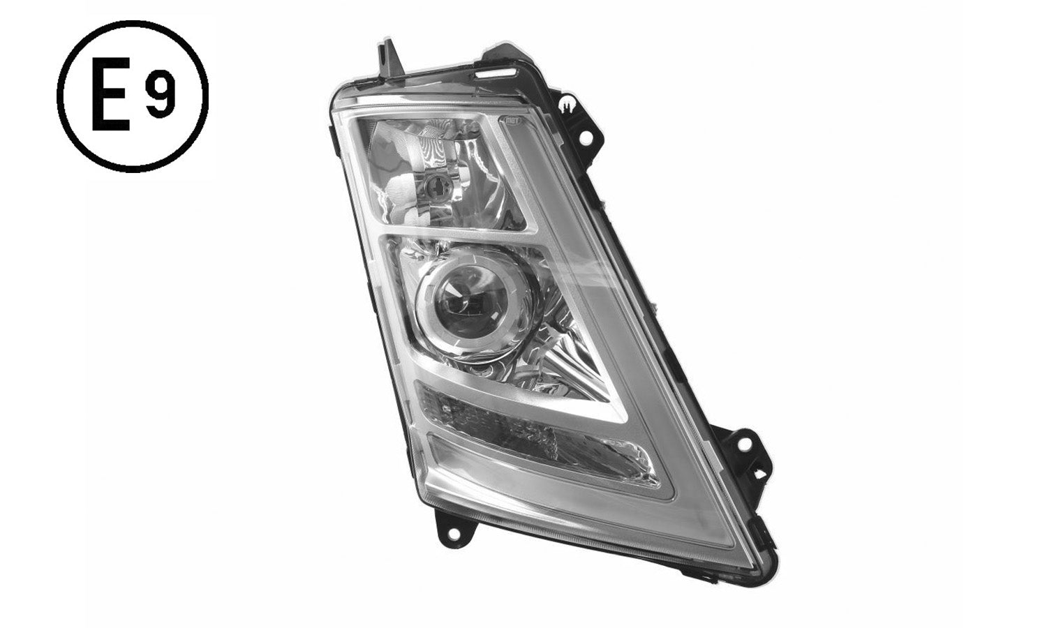 FARO DESTRO MANUALE XENO BASE CROMATA SENZA LAMPADINA (D1S-H1-LED) OMOLOGATO E9