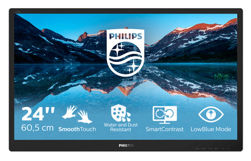 PHILIPS MONITOR TOUCH 23,8 LED IPS 16:9 FHD 5MS 250 CDM, VGA/DP/DVI/HDMI, IP54, MULTIMEDIA