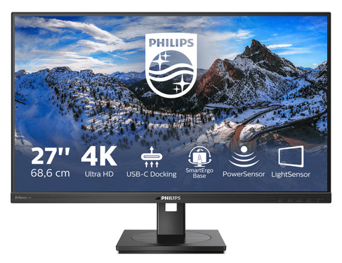 PHILIPS MONITOR 27 LED IPS 16:9 4K UHD 350 CDM, USB-C HUB RJ45, PIVOT, DP/HDMI, MULTIMEDIA
