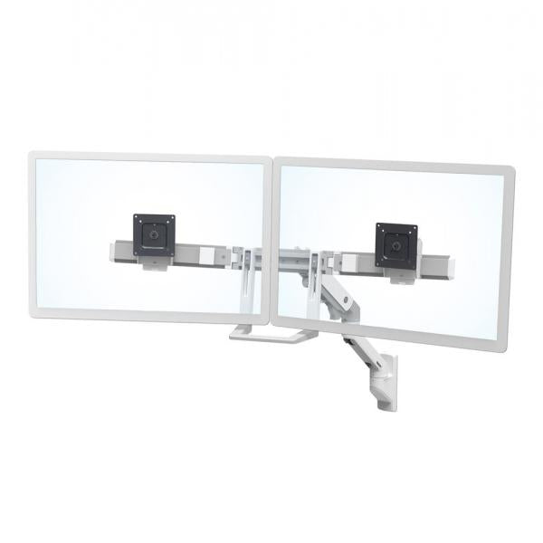 HX WALL DUAL MONITOR ARM WHITE .