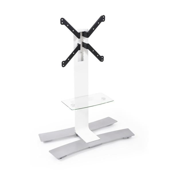 STAND VESA 400X400 H 1050 WITH INTEGRATED SHELF - WHITE