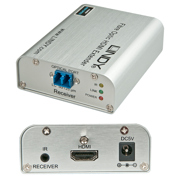 Lindy 38163 moltiplicatore AV Trasmettitore e ricevitore AV (300M/450M Fibre Optic Hdmi - 2.0 10.2G - Warranty: 24M)