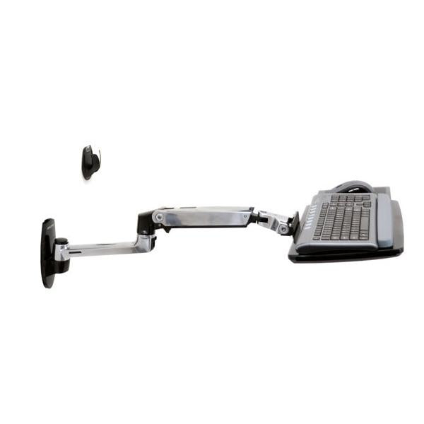 KEYBOARD ARM WITH 9IN EXTN WALL MOUNT POLISHED ALUMINIUM